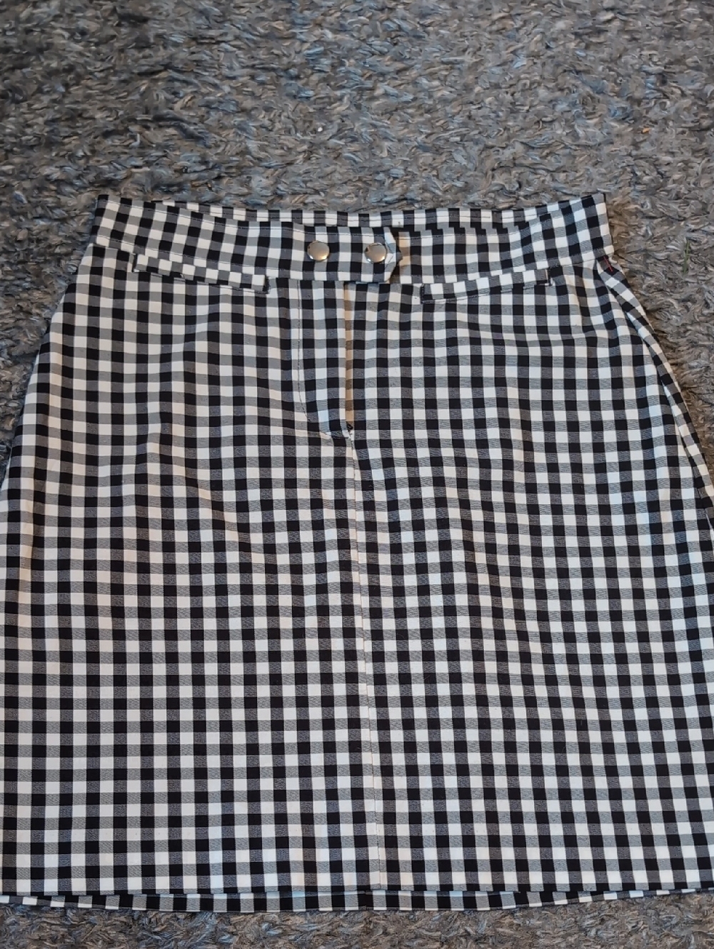 Ann Taylor Black and White Gingham Mini Skirt Size 2
